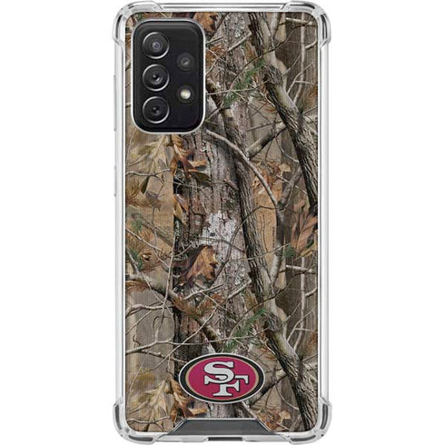 NFL San Francisco 49ers Realtree AP Camo Galaxy A72 5G Clear Case
